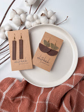 Load image into Gallery viewer, Split Plank Brown Leather Bar Earrings