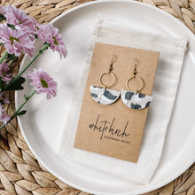 Load image into Gallery viewer, *SALE* Boho Earth Tones Cork With Small Brass Circle Accent Earrings