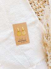 Load image into Gallery viewer, Brass Stud Earrings, Thin Post With Brass Disc