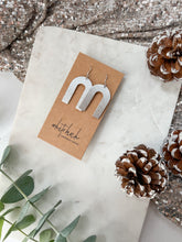 Load image into Gallery viewer, *SALE* Disco Silver Leather Arch Earrings With Sterling Silver Hook