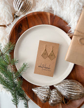 Load image into Gallery viewer, Brass Art Deco Diamond Shaped Earrings