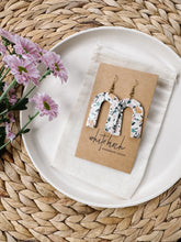 Load image into Gallery viewer, Terrazzo Cork Leather Arch Earrings
