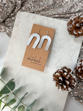Load image into Gallery viewer, *SALE* Disco Silver Leather Arch Earrings With Sterling Silver Hook