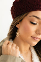 Load image into Gallery viewer, Brass Art Deco Diamond Shaped Earrings