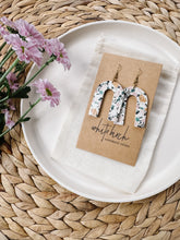 Load image into Gallery viewer, Terrazzo Cork Leather Arch Earrings