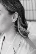 Load image into Gallery viewer, *SALE* Light Coral Leather & Brass Circles Earrings