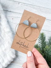 Load image into Gallery viewer, Granite Leather & Brass Circle Earrings