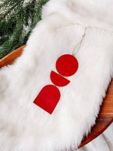 Load image into Gallery viewer, Red Leather Holiday Ornament