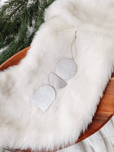 Load image into Gallery viewer, Silver Leather Holiday Ornament