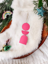 Load image into Gallery viewer, Hot Pink Leather Holiday Ornament