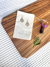 Load image into Gallery viewer, Brass Art Deco Diamond Shaped Earrings