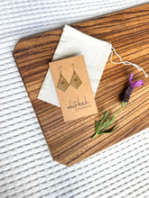 Load image into Gallery viewer, Brass Art Deco Diamond Shaped Earrings