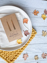 Load image into Gallery viewer, Hammered Brass Drop Bar Earrings