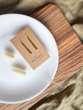 Load image into Gallery viewer, Hammered Brass Drop Bar Earrings