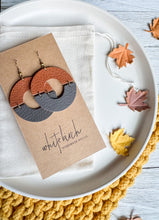 Load image into Gallery viewer, Spice & Coffee Leather Eclipse Statement Earrings