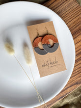 Load image into Gallery viewer, Spice & Coffee Leather Eclipse Statement Earrings