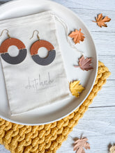Load image into Gallery viewer, Spice & Coffee Leather Eclipse Statement Earrings