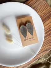Load image into Gallery viewer, Burnt Olive Leather Leaf Earring