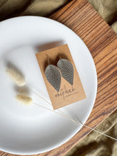 Load image into Gallery viewer, Burnt Olive Leather Leaf Earring
