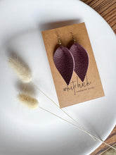 Load image into Gallery viewer, Coffee Brown Leather Leaf Earring