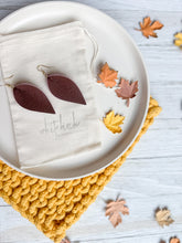 Load image into Gallery viewer, Coffee Brown Leather Leaf Earring