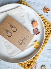 Load image into Gallery viewer, Latte Leather & Small Silver Circle Earrings