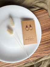 Load image into Gallery viewer, Burgundy Leather & Small Silver Circle Earrings
