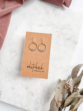 Load image into Gallery viewer, Silver Deco Circle Earrings With .925 Sterling Silver Hook