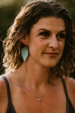 Load image into Gallery viewer, Robins Egg Blue Teal Leather Leaf Earrings