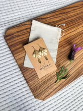 Load image into Gallery viewer, Brushed Brass Leaf Earrings