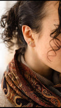 Load image into Gallery viewer, Mini Brass Crescent Moon Stud Earrings
