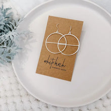 Load image into Gallery viewer, Brushed Silver Ornament Outline Earrings