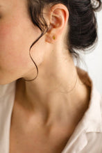 Load image into Gallery viewer, Mini Brass Fan Stud Earrings