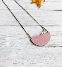 Load image into Gallery viewer, *SALE* Geometric Pink Saffiano & Terrazzo Leather Necklace