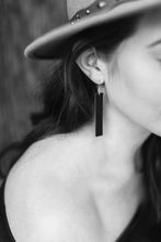 Load image into Gallery viewer, Bronze Metallic Leather Bar Earrings