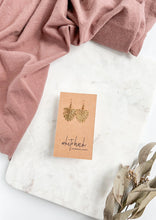 Load image into Gallery viewer, Brass Monstera Leaf Earrings