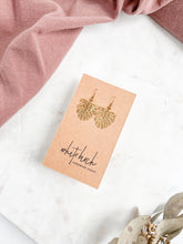 Load image into Gallery viewer, Brass Monstera Leaf Earrings