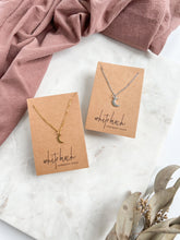 Load image into Gallery viewer, Raw Brass Crescent Moon Necklace