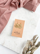 Load image into Gallery viewer, Brass Double Half Moon Statement Earrings