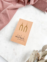 Load image into Gallery viewer, Brass Horseshoe Statement Earrings