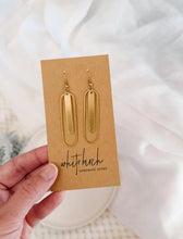 Load image into Gallery viewer, Brass Large Oval Bar Earrings