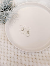 Load image into Gallery viewer, Gold Leather & Small Silver Circle Earrings