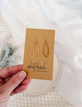 Load image into Gallery viewer, Brass Teardrop Outline Earrings