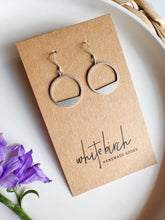 Load image into Gallery viewer, Silver Deco Circle Earrings With .925 Sterling Silver Hook