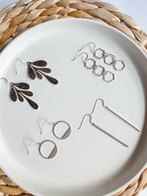 Load image into Gallery viewer, Silver Deco Circle Earrings With .925 Sterling Silver Hook