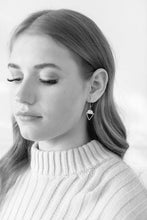 Load image into Gallery viewer, Maple Leather & Brass Triangle Earrings