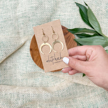 Load image into Gallery viewer, Brass Moon Earrings