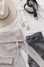 Load image into Gallery viewer, *SALE* Boho Aztec Black and White Print Cork Leather Earrings With Raw Brass Hook