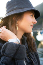 Load image into Gallery viewer, Mini Brass Circle & Bar Statement Earrings