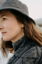 Load image into Gallery viewer, Mini Brass Circle & Bar Statement Earrings